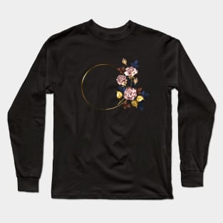 Round frame with pink gold roses Long Sleeve T-Shirt